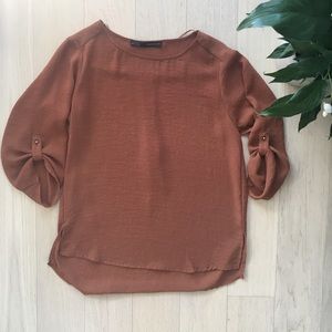 ZARA Chiffon 3/4 Sleeve Top